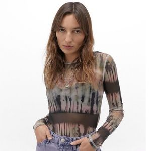 Urban Outfitters Surf Tie-Dye Mesh Top